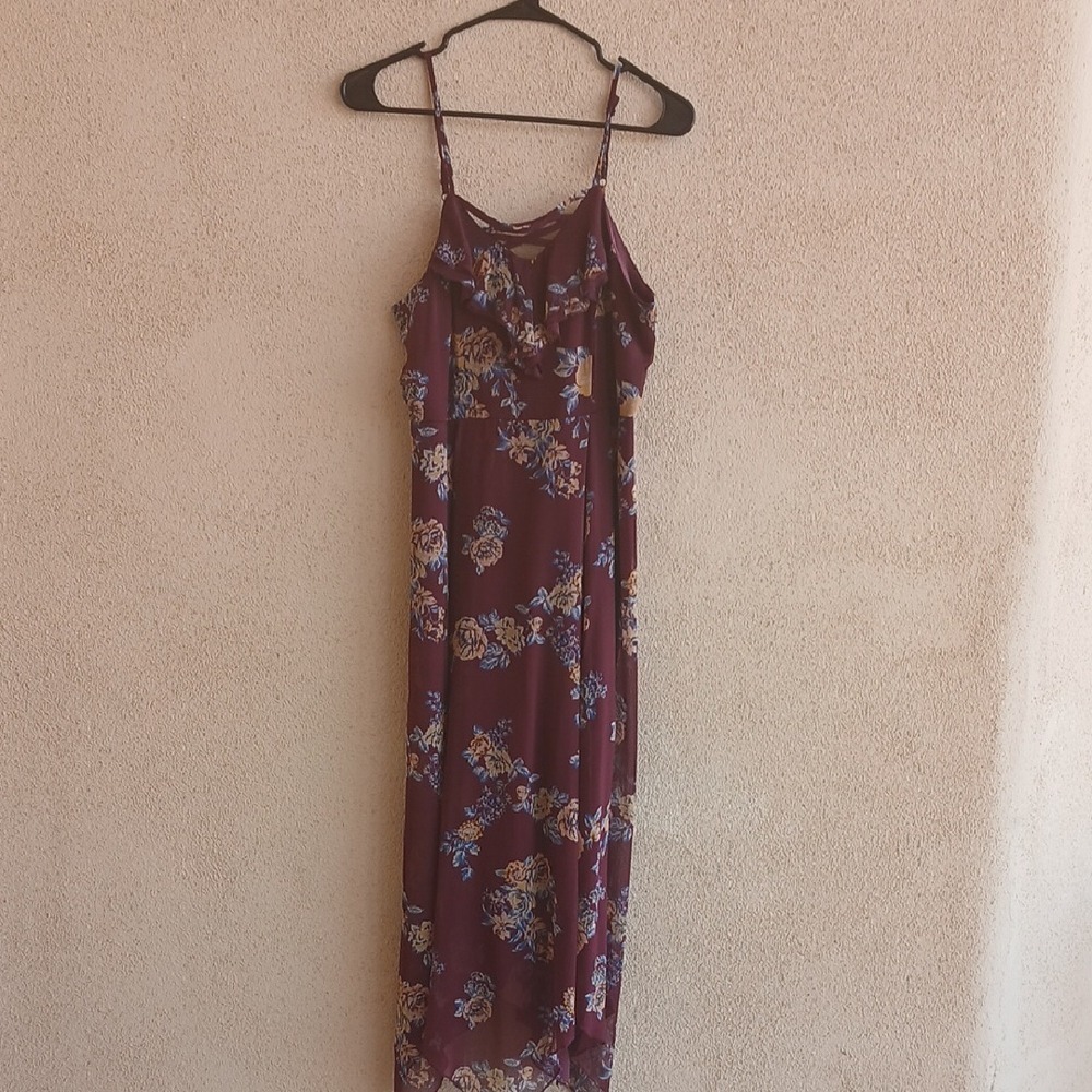 Almost Famous Red Spaghetti Strap Slip Maxi Dress